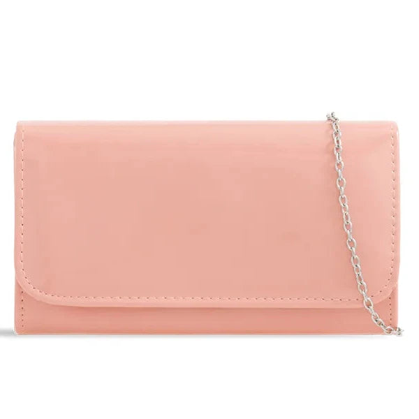 Women Plain Patent Leather Clutch Bag Evening Party Fashion Handbag