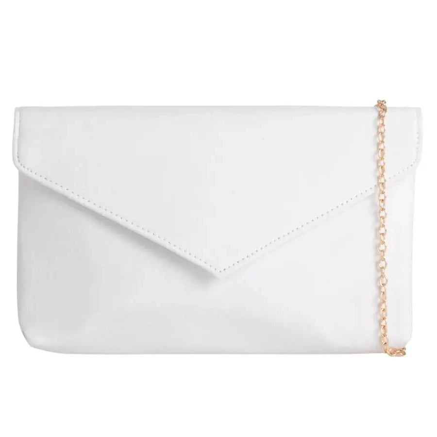 Ladies Plain Suede Evening Envelope Wedding Clutch Bag For Women