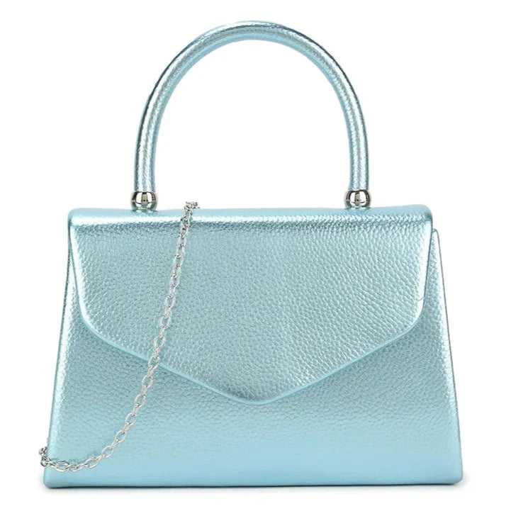 Plain Tote Style Faux Leather Clutch Bag Top Handle Evening Wedding Ha A2Z UK Fashion