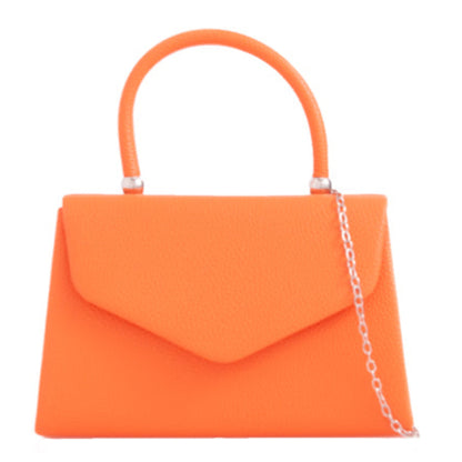 Women Plain Tote Style Faux Leather Clutch Bag Top Handle Evening Wedding Party Handbag