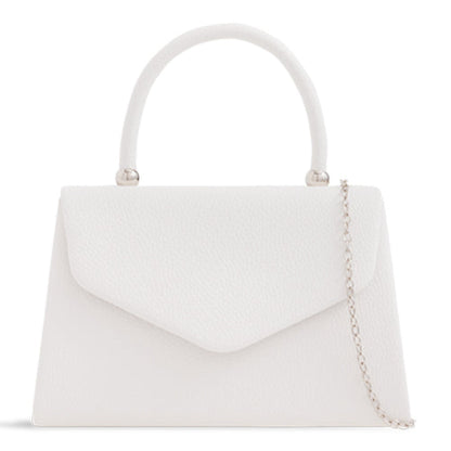 Women Plain Tote Style Faux Leather Clutch Bag Top Handle Evening Wedding Party Handbag