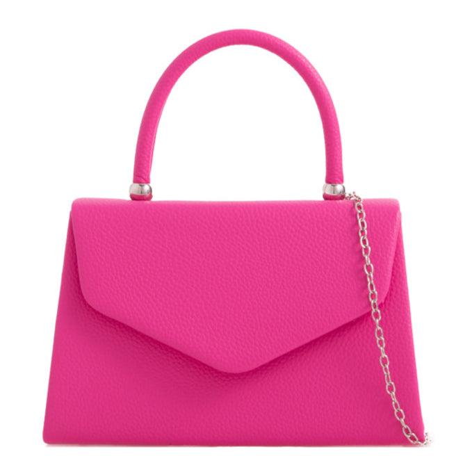 Women Plain Tote Style Faux Leather Clutch Bag Top Handle Evening Wedding Party Handbag