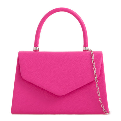 Women Plain Tote Style Faux Leather Clutch Bag Top Handle Evening Wedding Party Handbag