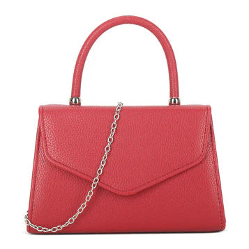Women Plain Tote Style Faux Leather Clutch Bag Top Handle Evening Wedding Party Handbag