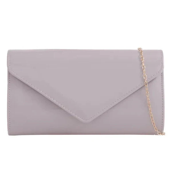 Women Plain Patent Envelope Clutch Bag party wedding