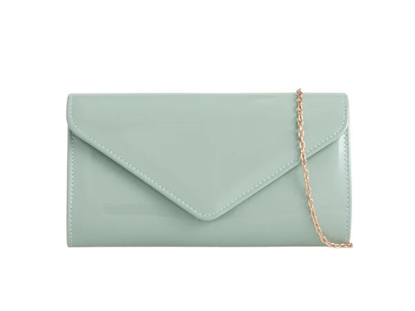 Women's Glossy Patent Leather Plain Envelope Clutch bag Ladies Wedding Evening Handbags