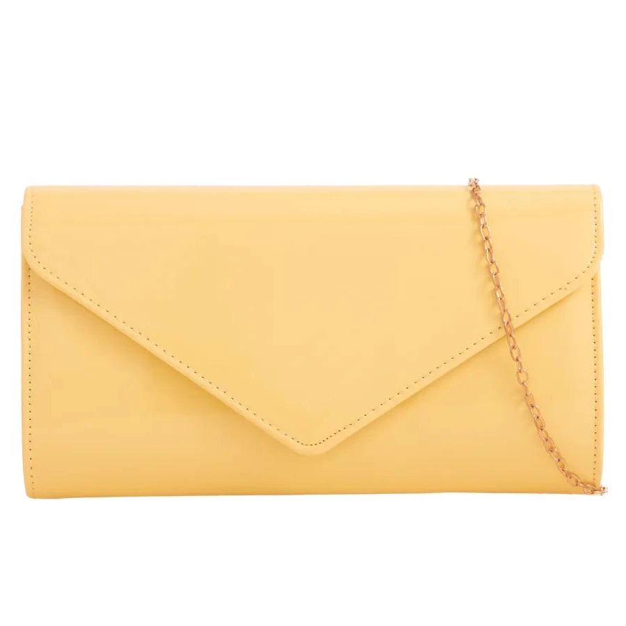 Women Plain Patent Envelope Clutch Bag party wedding