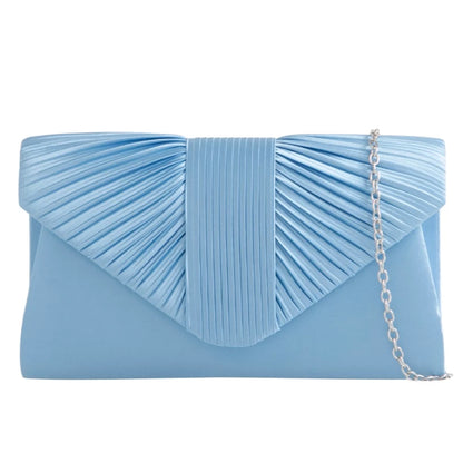 Women's Pleated Satin Clutch Bag Evening Wedding Party Handbags