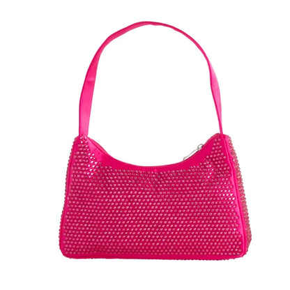 Women's Diamante Satin Evening Shoulder / Clutch Bag