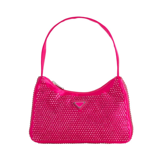 Women's Diamante Satin Evening Shoulder / Clutch Bag
