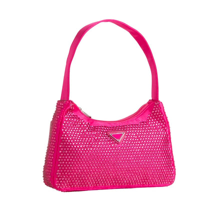 Women's Diamante Satin Evening Shoulder / Clutch Bag