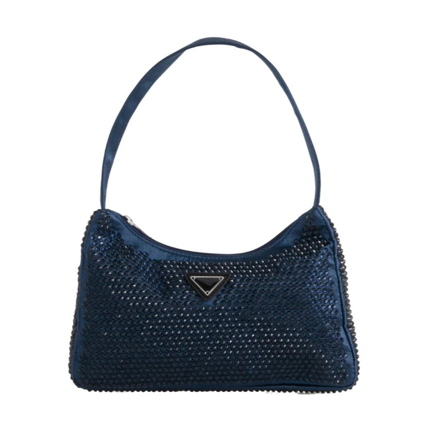 Women's Diamante Satin Evening Shoulder / Clutch Bag