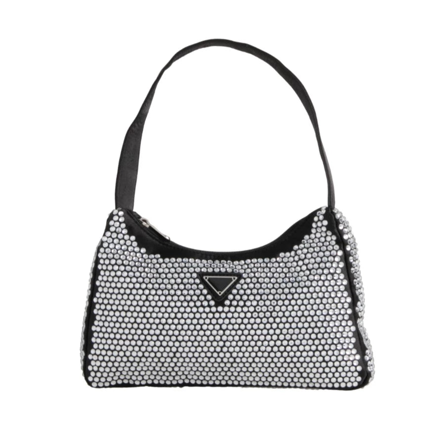Women's Diamante Satin Evening Shoulder / Clutch Bag