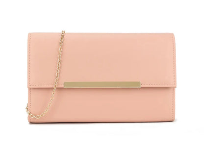 Women's Clutch Bag Faux Leather Chain Envelope Party Evening Wedding Handbag