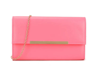 Women's Clutch Bag Faux Leather Chain Envelope Party Evening Wedding Handbag