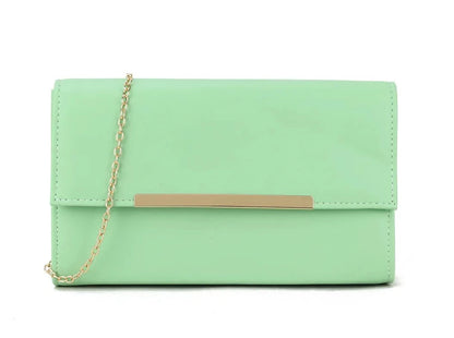 Women's Clutch Bag Faux Leather Chain Envelope Party Evening Wedding Handbag