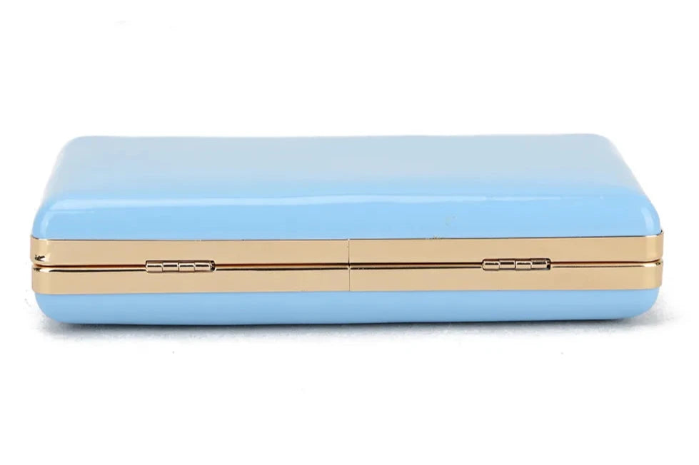 Women Plain Patent Clutch Bag Hard Case Ladies Shoulder Wedding Evening Handbag