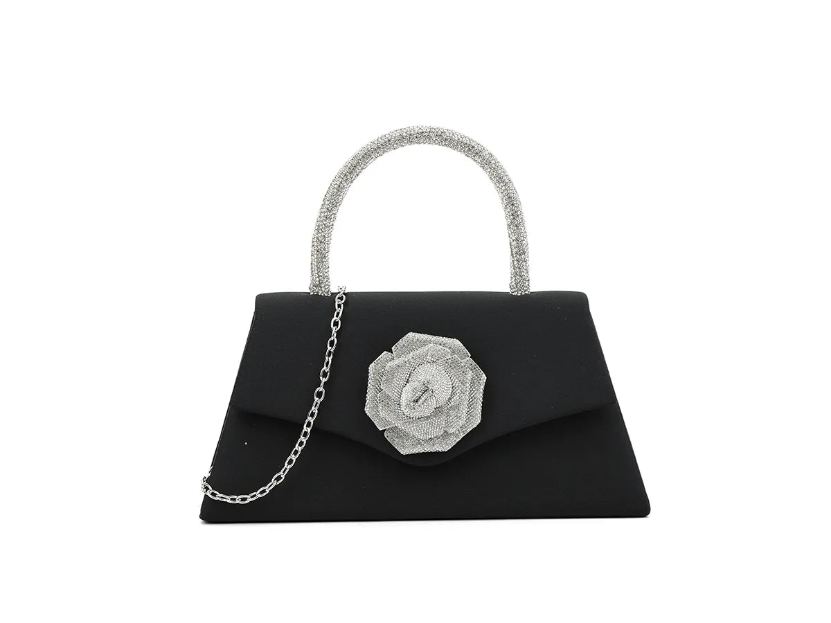 Women's Satin Top Handle Clutch Bag