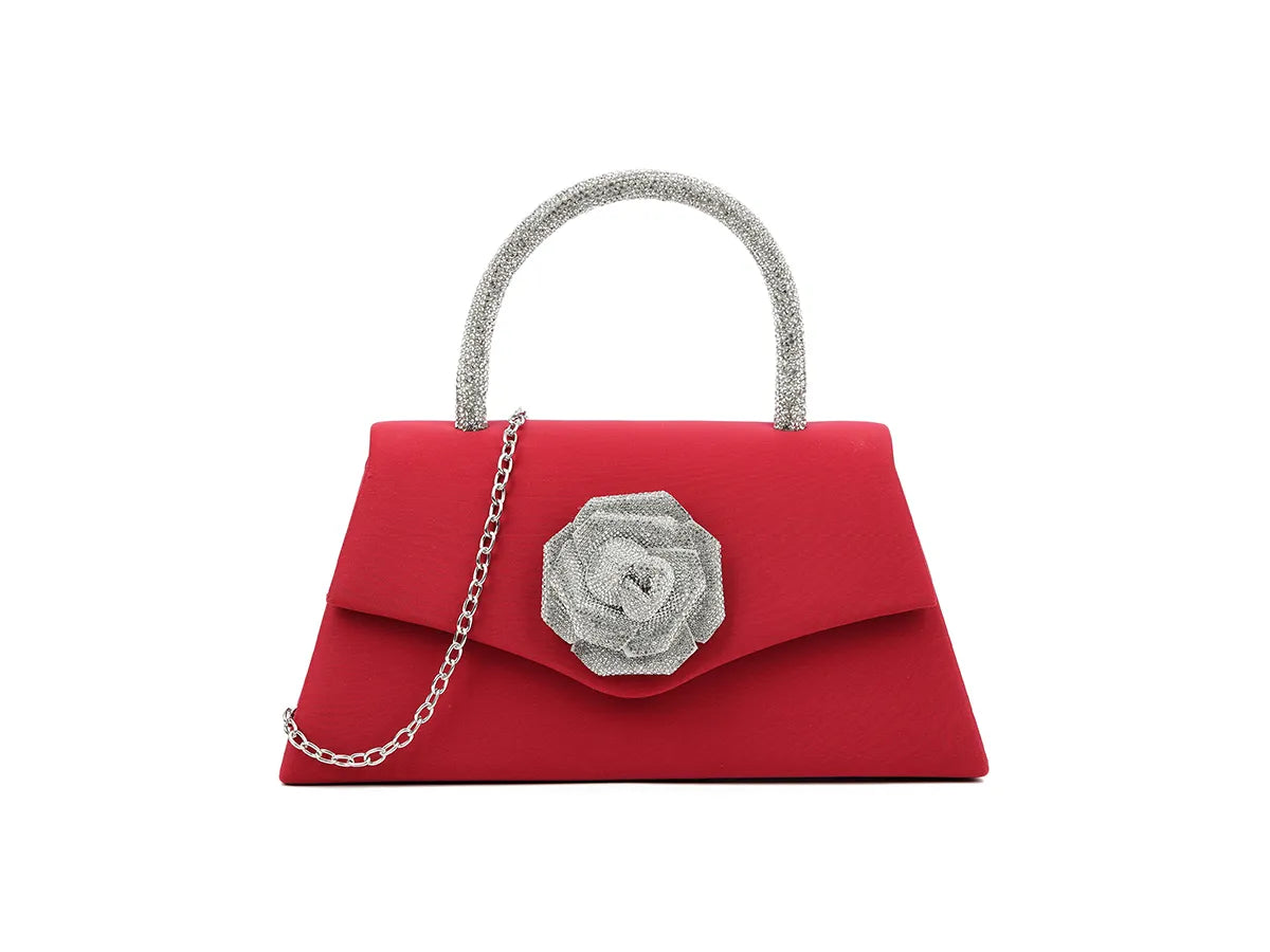 Women's Satin Top Handle Clutch Bag