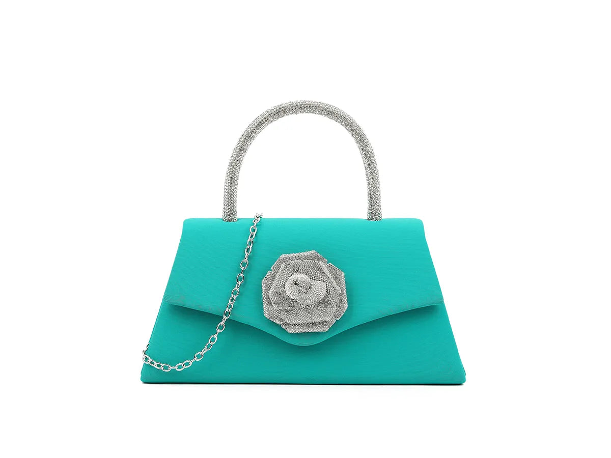 Women's Satin Top Handle Clutch Bag