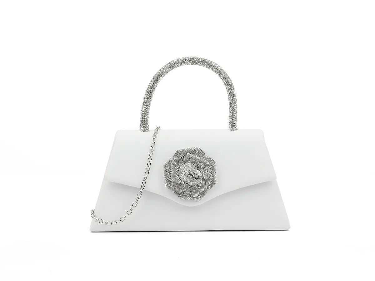 Women's Satin Top Handle Clutch Bag