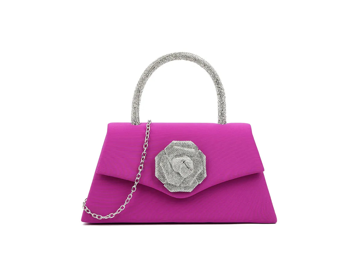 Women's Satin Top Handle Clutch Bag