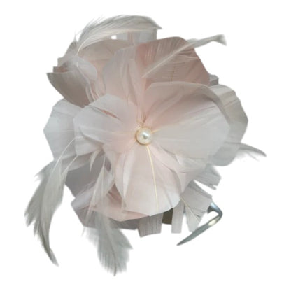 Small Flower Feather Beaded Fascinator Hair Clip Pin Wedding Party Ladies Day Races Royal Ascot