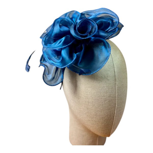 Women's Fascinator Headband & Clip Satin Net Hat Weddings Races Royal Ascot Prom