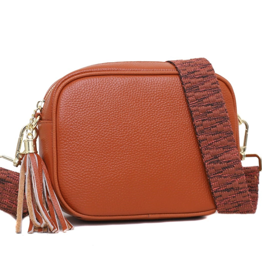 Italian Real Leather Tassel Crossbody Bag/Shoulder Bag