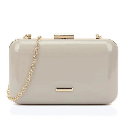 Women Plain Patent Clutch Bag Hard Case Evening Wedding Handbag
