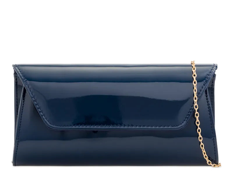 Women Glossy Plain Patent Leather Clutch Bag Envelope Shiny Shoulder Bag