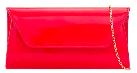 Glossy Plain Patent Leather Clutch Bag