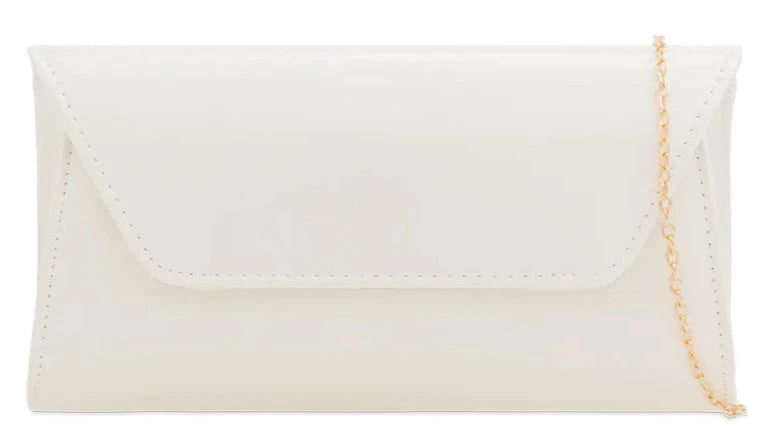 Women Glossy Plain Patent Leather Clutch Bag Envelope Shiny Shoulder Bag