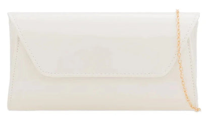 Women Glossy Plain Patent Leather Clutch Bag Envelope Shiny Shoulder Bag