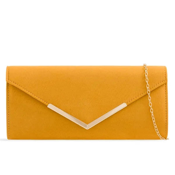 Suede Plain Clutch Bag Wedding Party Prom Evening Bag For Women