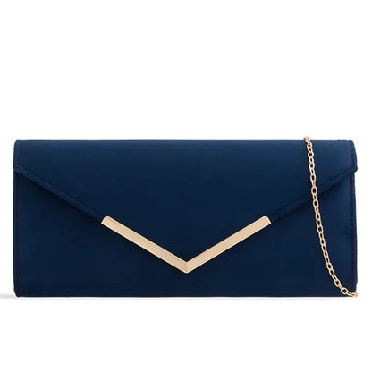 Suede Plain Clutch Bag Wedding Party Prom Evening Bag For Women