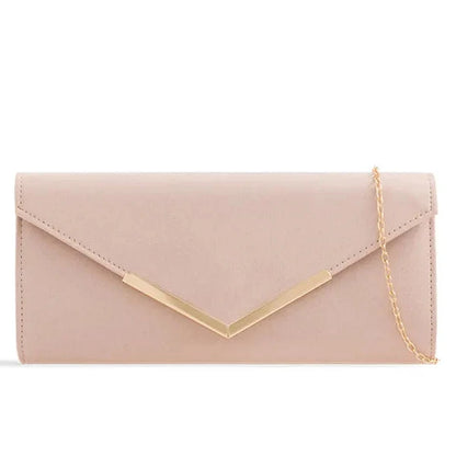 Suede Plain Clutch Bag Wedding Party Prom Evening Bag For Women