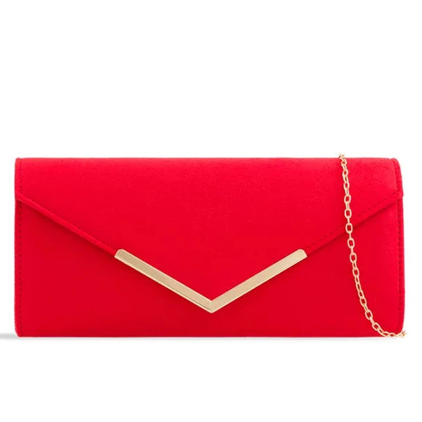 Suede Plain Clutch Bag Wedding Party Prom Evening Bag For Women