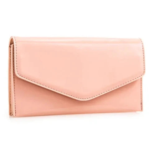 Women's Patent Plain Leather Clutch Bag Envelope Design Shiny Shoulder Chain Bag-