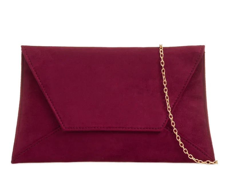 Suede Slim Envelope Clutch Bag Evening Prom Handbag For Women