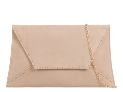 Suede Slim Envelope Clutch Bag Evening Prom Handbag For Women