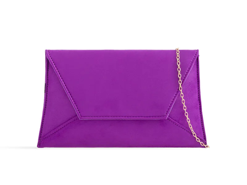 Suede Slim Envelope Clutch Bag Evening Prom Handbag For Women