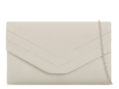 Ladies Faux Suede Envelope Clutch Bag Evening Party Prom Handbag For Women