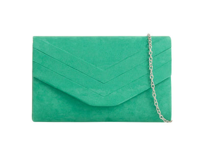 Ladies Faux Suede Envelope Clutch Bag Evening Party Prom Handbag For Women