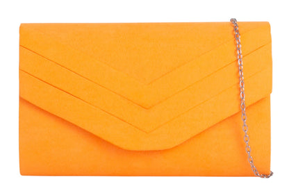 Ladies Faux Suede Envelope Clutch Bag Evening Party Prom Handbag For Women
