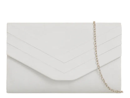 Ladies Faux Suede Envelope Clutch Bag Evening Party Prom Handbag For Women