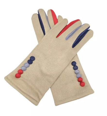 NEW Women's Fleece Gloves Multi Colours Ladies Button Gloves Touch Screen Winter Warm Soft Lined