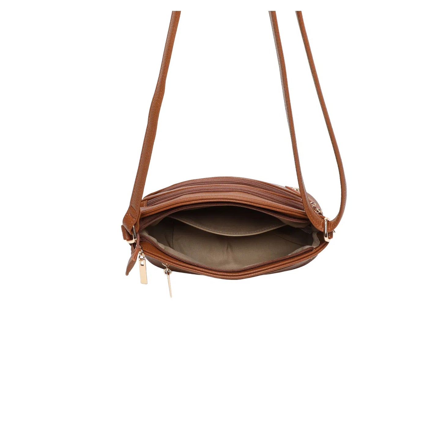 Women's Zipper Crossbody Bag Ladies Girls Long Strap Messenger Over Shoulder Handbag