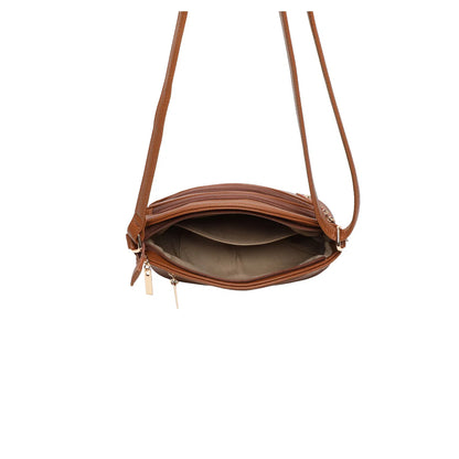 Women's Zipper Crossbody Bag Ladies Girls Long Strap Messenger Over Shoulder Handbag