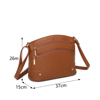 Women's Zipper Crossbody Bag Ladies Girls Long Strap Messenger Over Shoulder Handbag